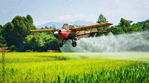 Aircraft methodically coating the fields with vital agricultural nutrients