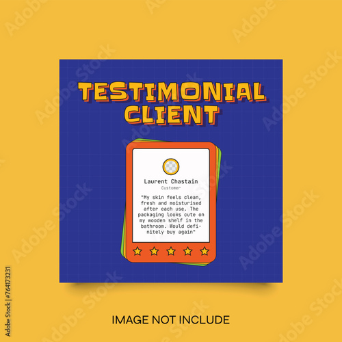 Creative Testimonial Social Media Template, What our Clients Say, Quote, Review, Feedback, Infographic Template, Label, Editable Vector Illustration