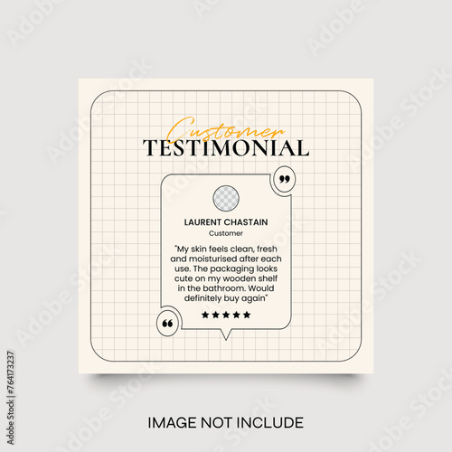 Creative Testimonial Social Media Template, What our Clients Say, Quote, Review, Feedback, Infographic Template, Label, Editable Vector Illustration