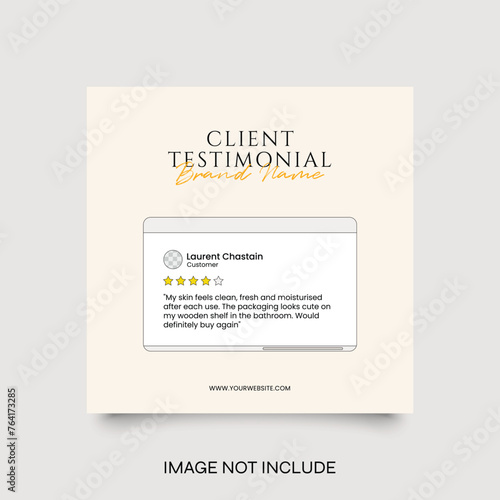 Creative Testimonial Social Media Template, What our Clients Say, Quote, Review, Feedback, Infographic Template, Label, Editable Vector Illustration