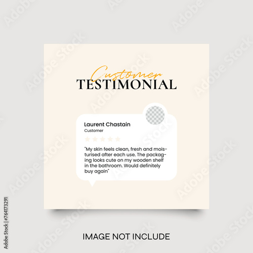 Creative Testimonial Social Media Template, What our Clients Say, Quote, Review, Feedback, Infographic Template, Label, Editable Vector Illustration