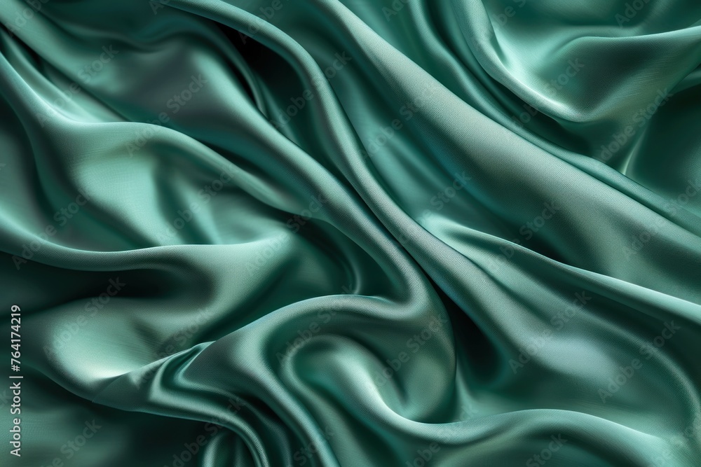 Elegant blue green background. Silk satin with soft wavy folds. Banner Elegant blue green background. Silk satin with soft wavy folds. Banner