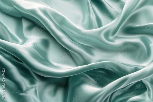 Wallpaper Mural Elegant blue green background. Silk satin with soft wavy folds. Banner Torontodigital.ca