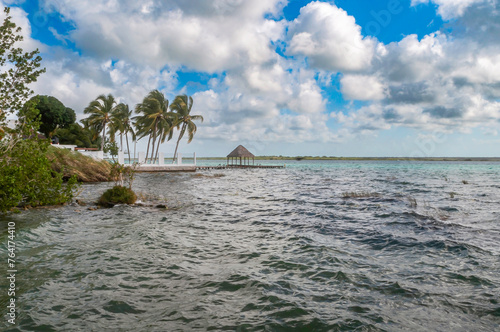 bacalar, quinta roo, mar, acuático, oceáno, playa, cielo, balandra, isla, bajel, viajando, verano, panoramico photo