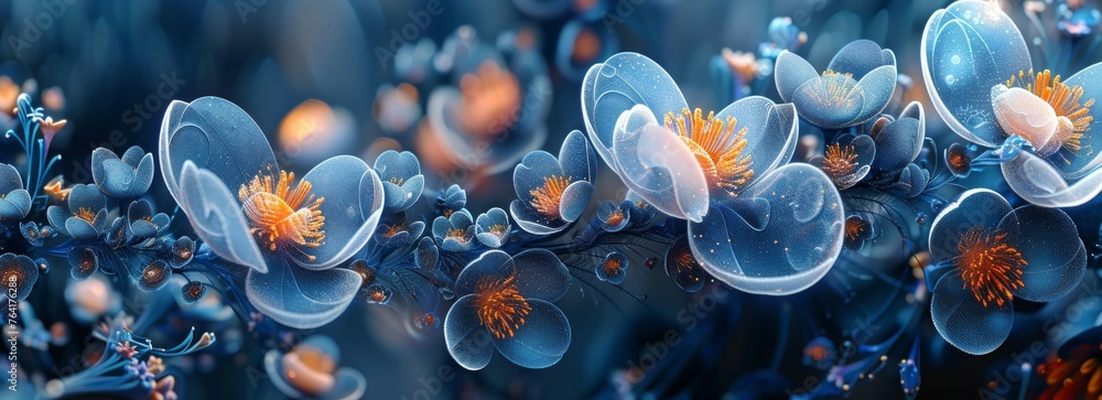 In this close-up shot, a vibrant bunch of flowers fills the frame. Each flower showcases intricate details and varied colors, creating a visually striking composition. In this close-up shot, a vibrant bunch of flowers fills the frame. Each flower showcases intricate details and varied colors, creating a visually striking composition.