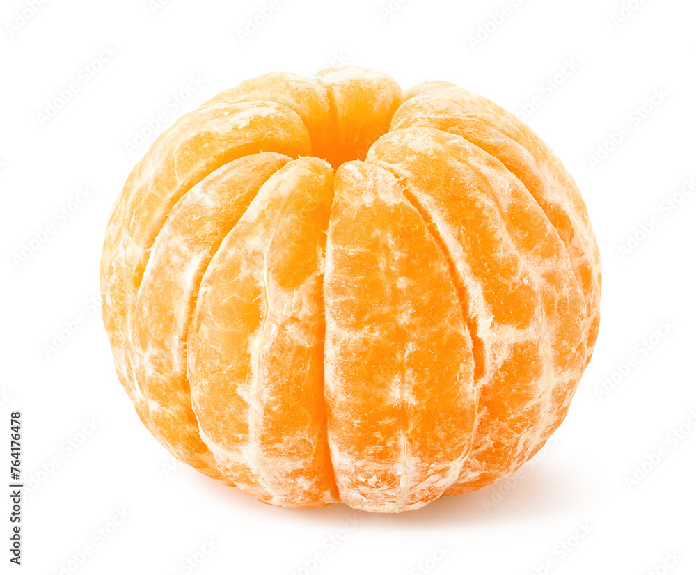 Whole peeled mandarin or clementine on white background Whole peeled mandarin or clementine on white background