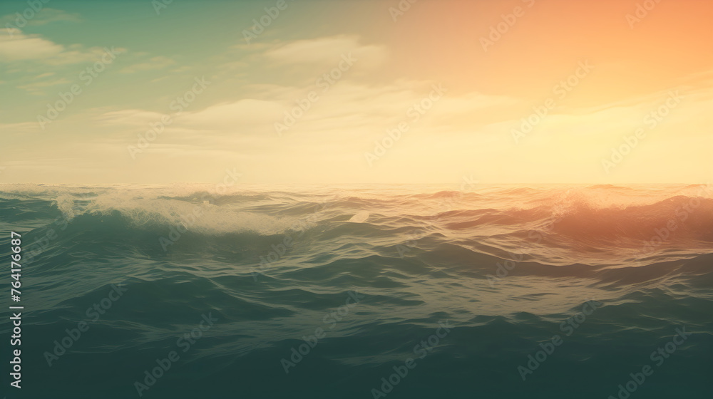 Abstract blur light on sea and ocean background for summer season. Generative AI
