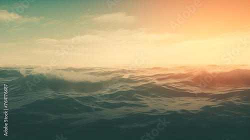 Abstract blur light on sea and ocean background for summer season. Generative AI © Element_Paradise