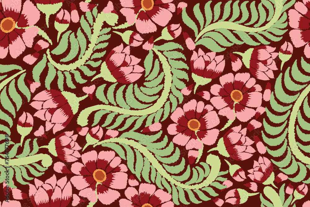 hand drawn floral motif pattern in vector hand drawn floral motif pattern in vector