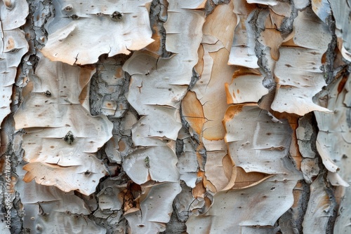 detailed portrayal of birch bark texture