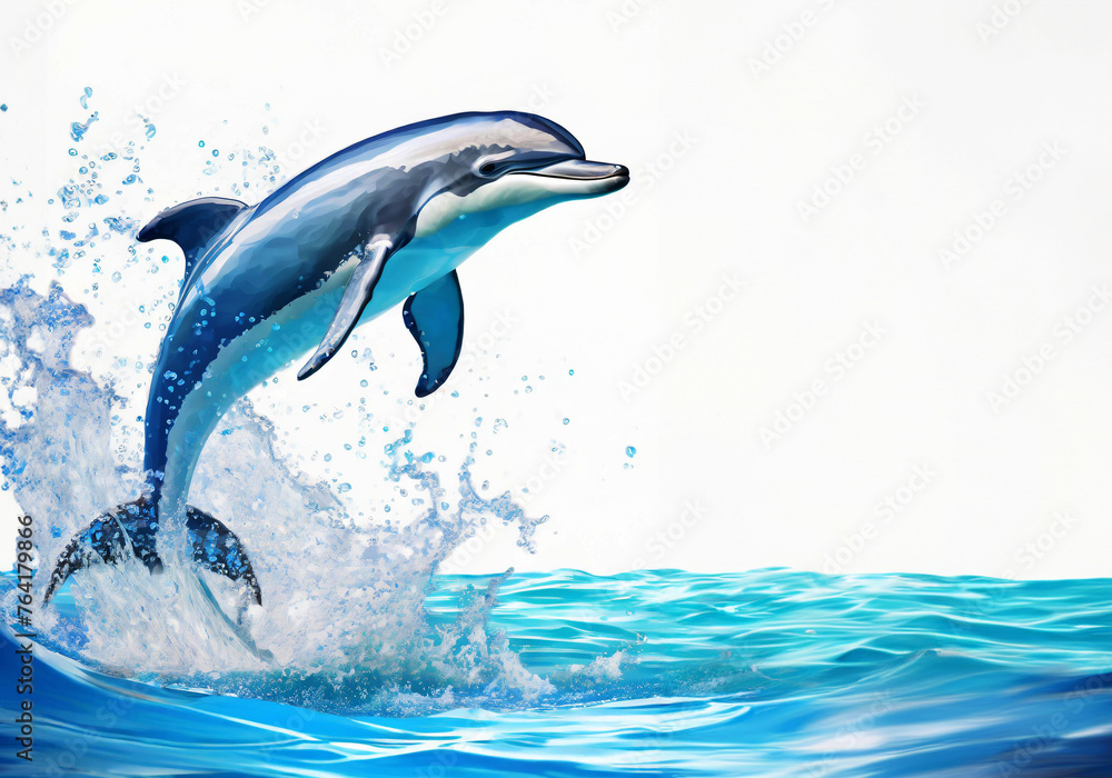 Obraz premium dolphin jump out from water that made splash