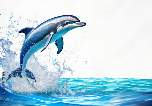 dolphin jump out from water that made splash