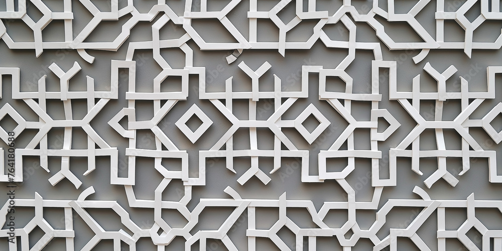 The gray pattern has white lines and white squares on abstract background