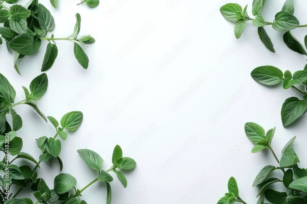 Oregano fresh and ripe herb food Isolated on white background