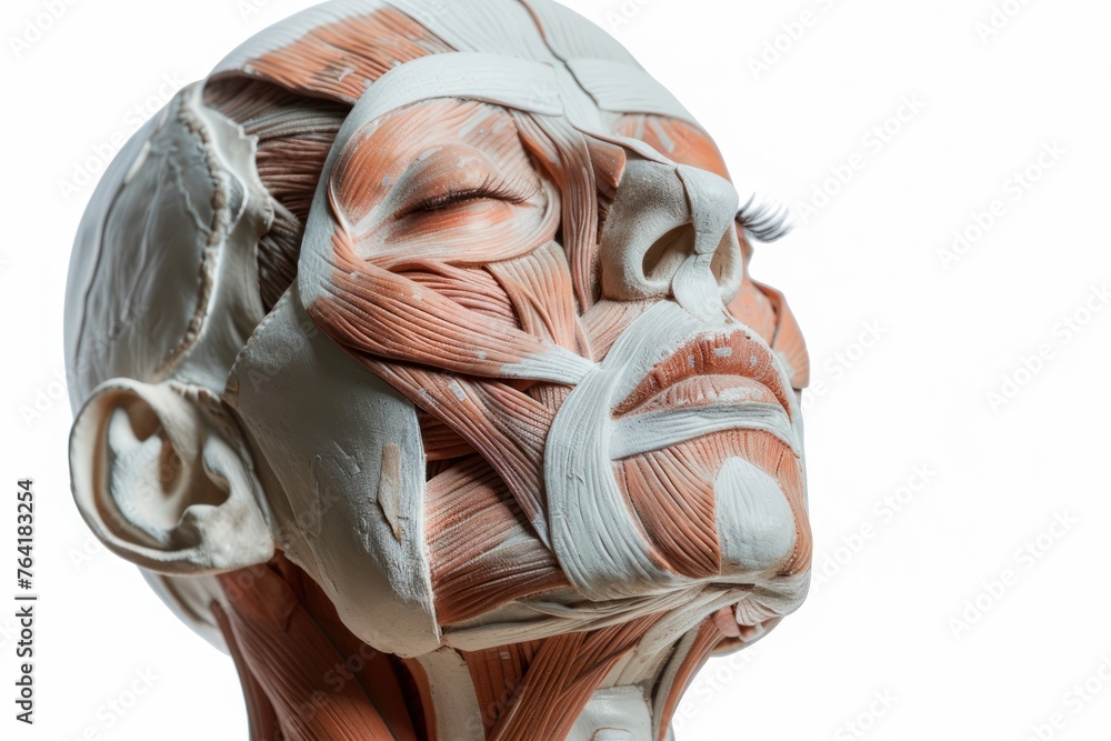 Structure of facial and shoulder muscles and tendons. muscles of human ...