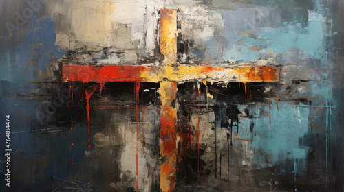 Cross. Symbolic, artistic background, generative ai