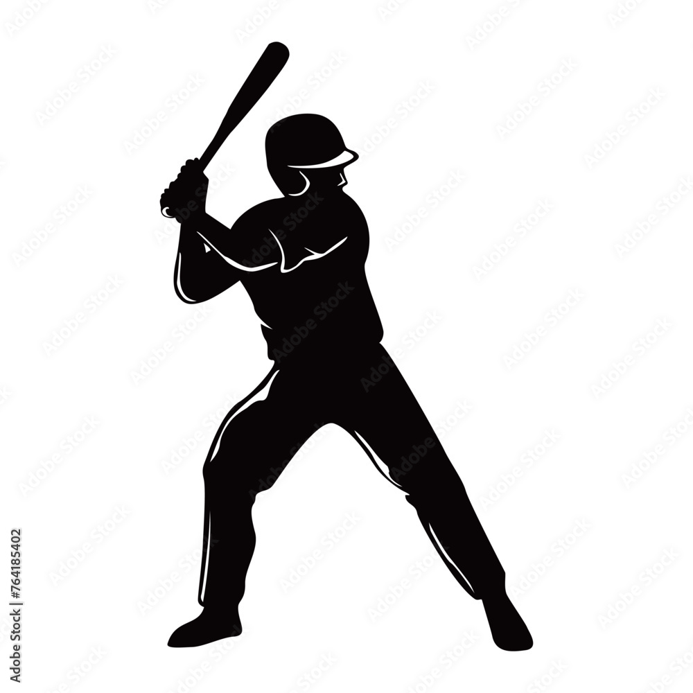 batter silhouette design. baseball player icon, sign and symbol.