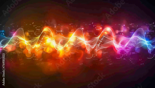 Abstract digital wave, futuristic technology design, sound and energy concept