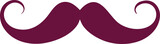 3D Cartoon Purple Mustache Vector Icon: Whimsical Graphic in Rich Purple