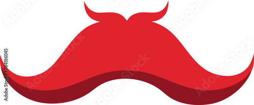 3D Cartoon Red Mustache Vector Icon: Bold and Eye-Catching Design Element