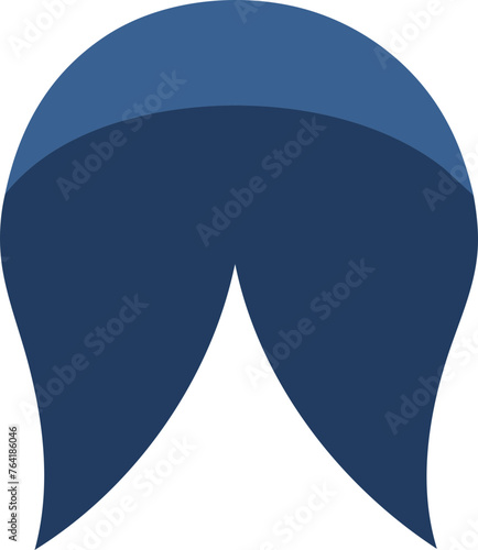 3D Cartoonish Blue Mustache Vector Icon: Quirky Design Element in Vibrant Blue