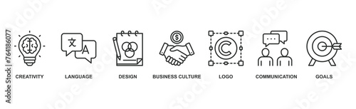 Corporate identiy banner web icon vector illustration concept with icon