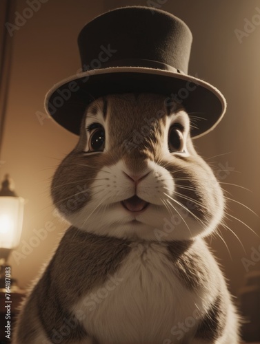 rabbit with a hat