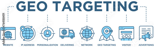 Geo targeting banner web icon vector illustration concept with icon