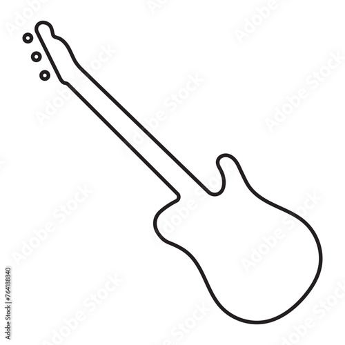 guitar icon isolated on white background, vector illustration.