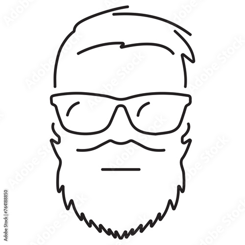 hipster icon isolated on white background, vector illustration.
