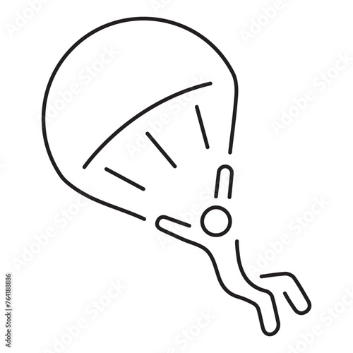 parachutist icon isolated on white background, vector illustration.