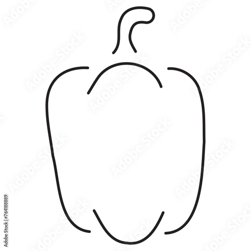 pepper icon isolated on white background, vector illustration.