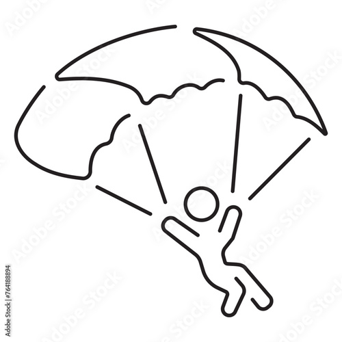 parachutist icon isolated on white background, vector illustration.