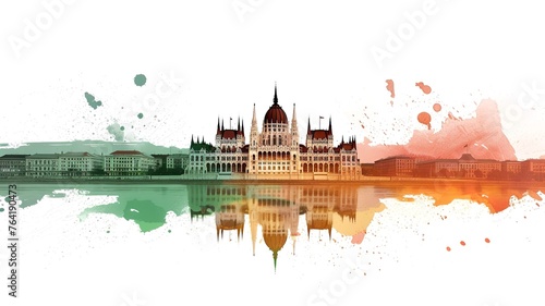 AI-generated image of the Budapest parliament