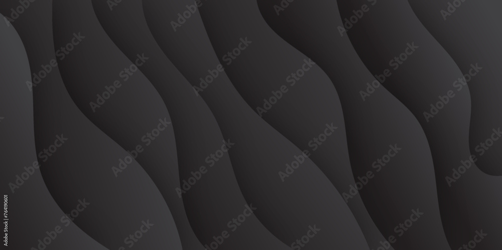 Abstract black and light gray wave modern soft luxury texture with smooth and clean vector subtle background illustration.	 - obrazy, fototapety, plakaty 