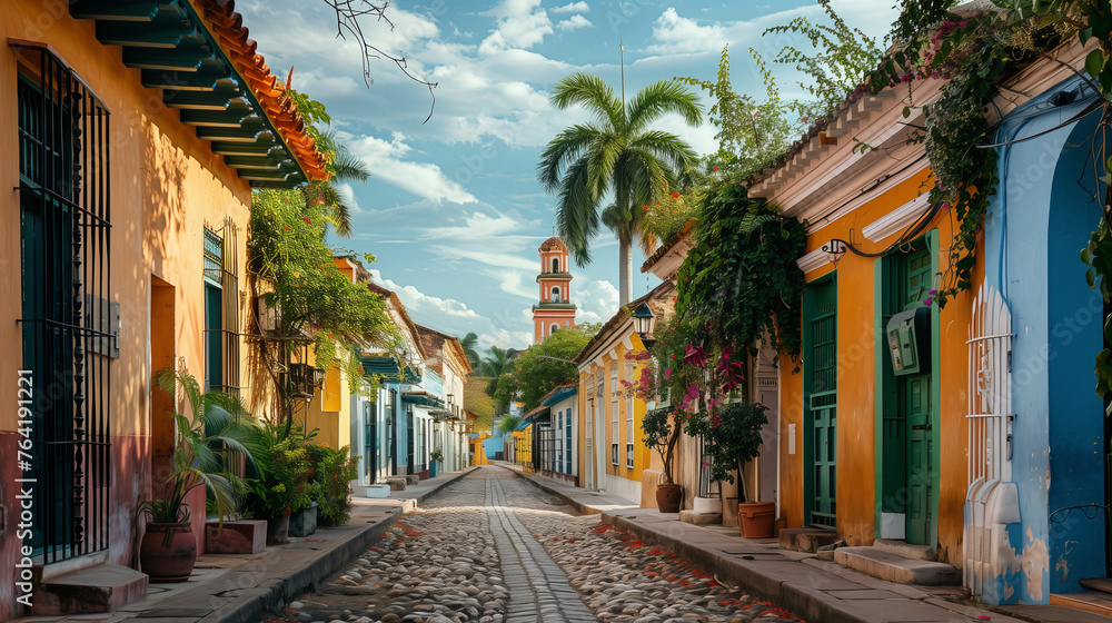 charming cobblestone streets of a historic city center, lined with historic buildings, churches, and cafes, evoking the timeless beauty and rich cultural heritage of urban life.