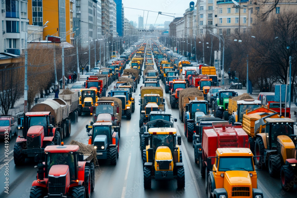 Obraz premium Agricultural workers protesting