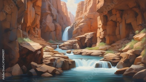cascade within the canyon