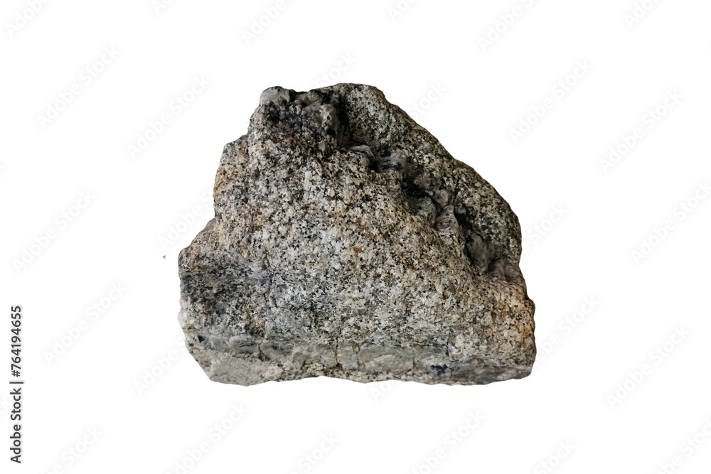 Granite rock isolated on a white background.