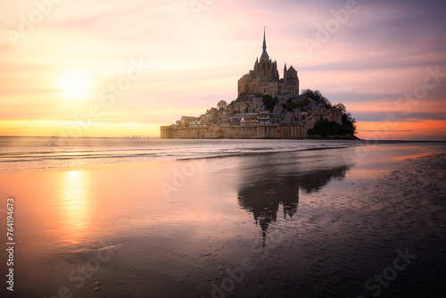 Beautiful Abbey Mont Saint Michel in France