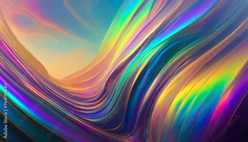 Abstract 3d render, iridescent background design, colorful illustration Abstract 3d render, iridescent background design, colorful illustration