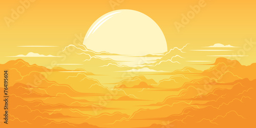 Beautiful sunrise illustration vector