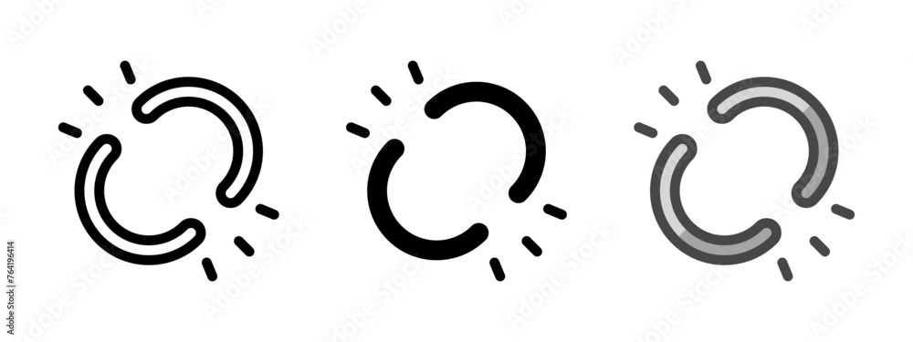 Multipurpose broken link vector icon in outline, glyph, filled outline style. Three icon style variants in one pack. Multipurpose broken link vector icon in outline, glyph, filled outline style. Three icon style variants in one pack.