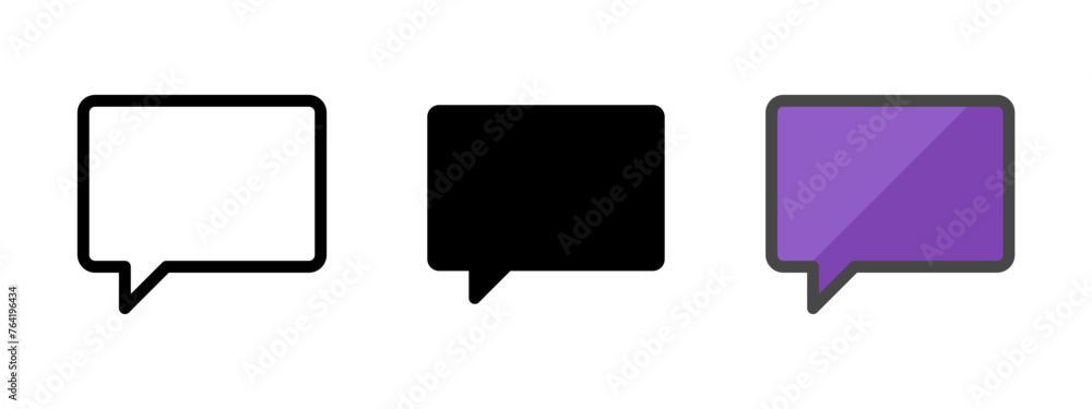 Multipurpose chat balloon vector icon in outline, glyph, filled outline style. Three icon style variants in one pack. Multipurpose chat balloon vector icon in outline, glyph, filled outline style. Three icon style variants in one pack.