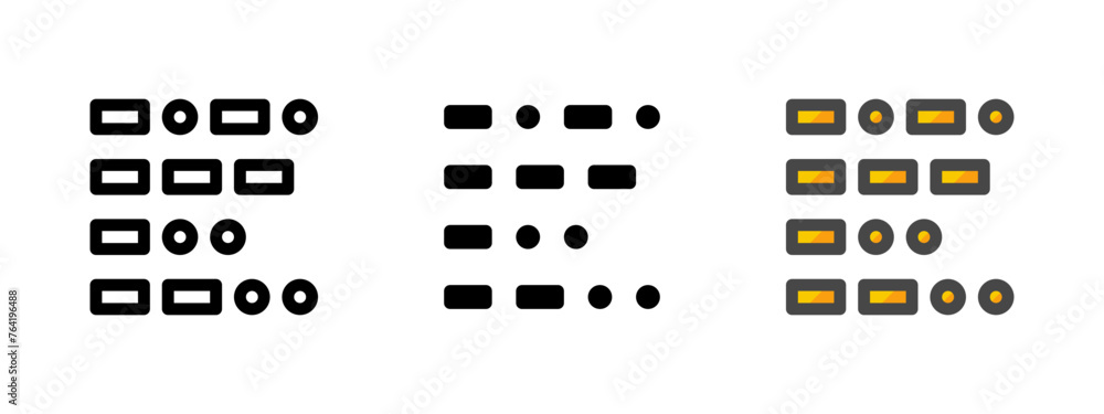 Valokuva Multipurpose morse code vector icon in outline, glyph, filled outline style