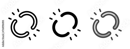Multipurpose broken link vector icon in outline, glyph, filled outline style. Three icon style variants in one pack.
