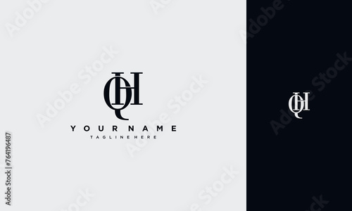 initial letter qh or hq  joined,logo Typography Vector design Template photo