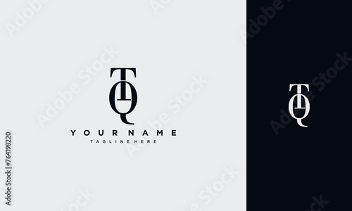 initial letter tq or qt joined,logo Typography Vector design Template