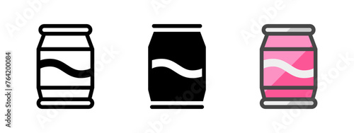 Multipurpose coke can vector icon in outline, glyph, filled outline style. Three icon style variants in one pack.