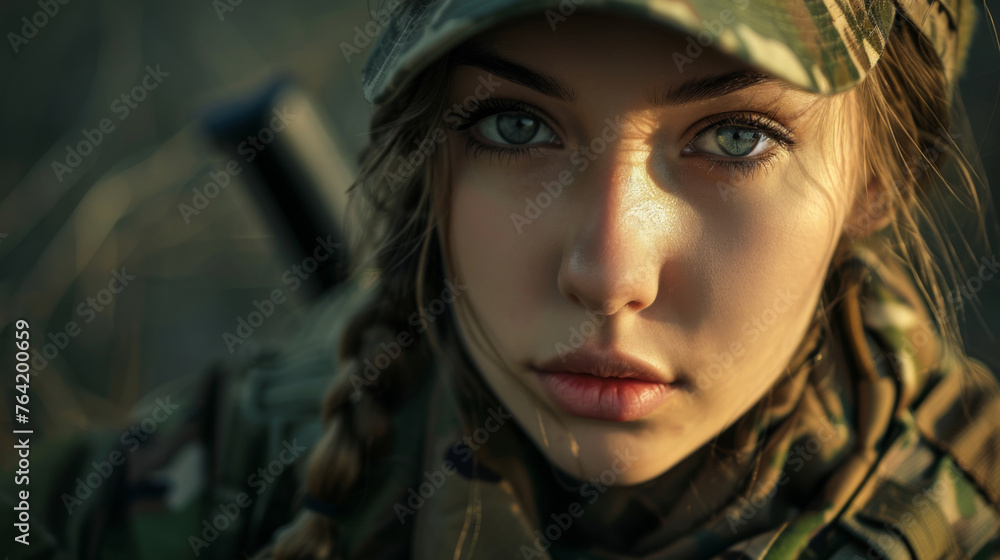Portrait of female soldier Portrait of female soldier